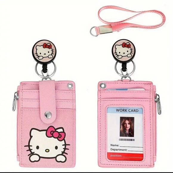 Sanrio Hello Kitty ID Badge Holder with Retractable Button and Lanyard NWT - Picture 3 of 6